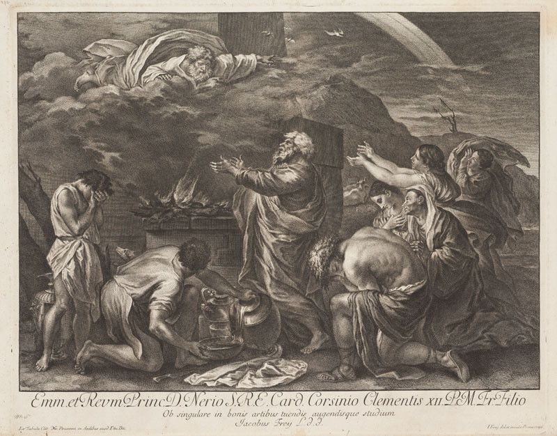 Jacob Frey - engraver, Nicolas Poussin - inventor - Noah’s Sacrifice