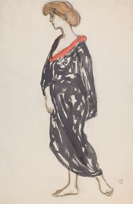 Emil Orlik - Study of the Model Dressed in Kimono