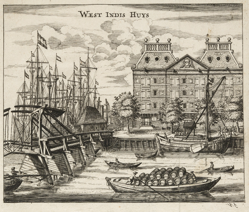 Jan Veenhuysen - engraver - The Dutch West India Company, from the series Topographical Views of Amsterdam