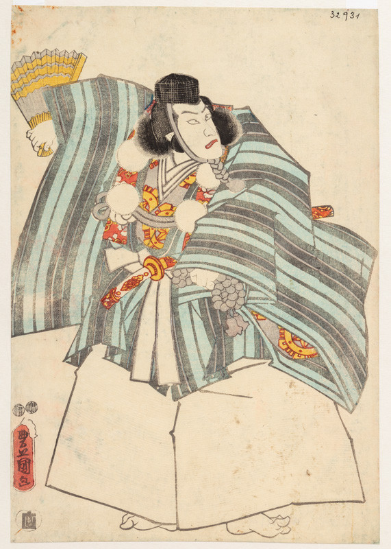 Utagawa Kunisada (Tojokuni III.) - Ičikawa Dandžúró VIII. tančí roli Musašibó Benkeie