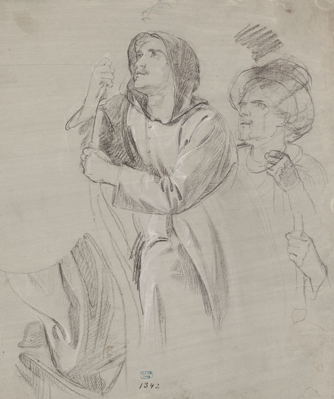 František Tkadlík - Study of two pilgrims for the painting Return of Saint Adalbert to His Homeland