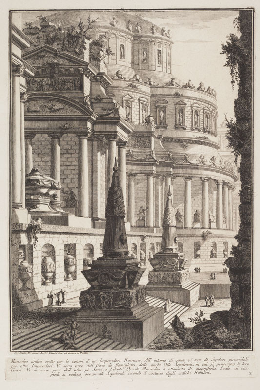 Giovanni Battista Piranesi - rytec - Antické mauzoleum (Mausoleo antico), z alba Prima Parte