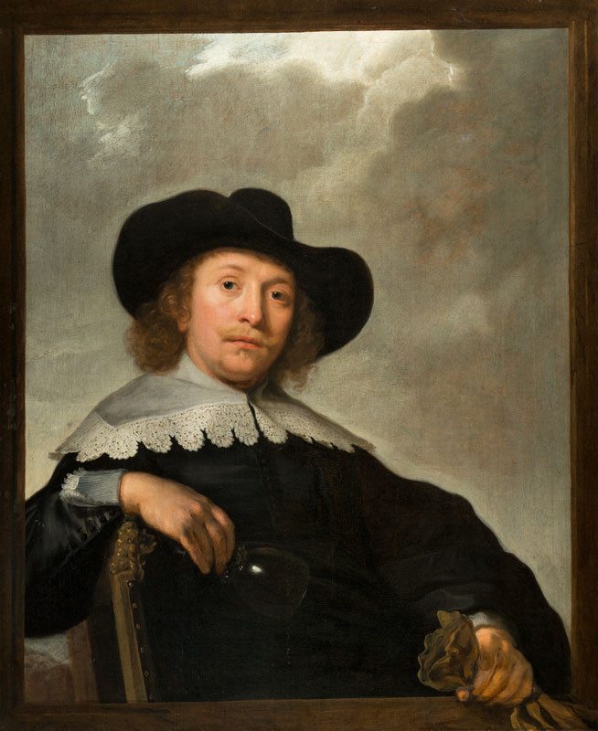 Bartholomeus van der Helst - Portrait of a Man with en Empty Wineglass