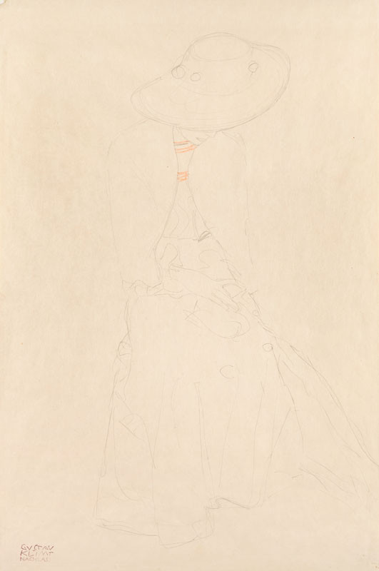 Gustav Klimt - Sedící žena v dlouhých šatech