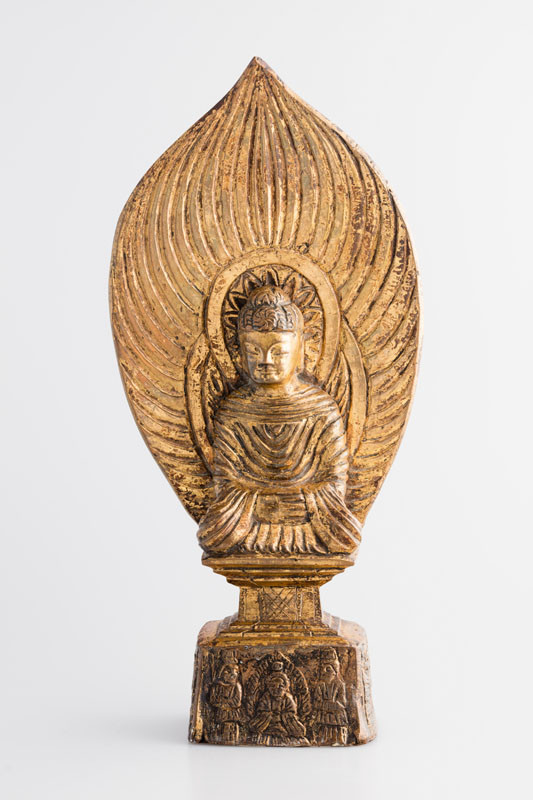 Anonym - Sedící Buddha s plamenným nimbem