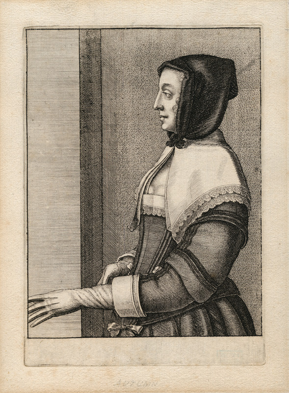 Wenceslaus Hollar - engraver - Autumn from the cycle The Four Seasons as Half-Length Female Figures