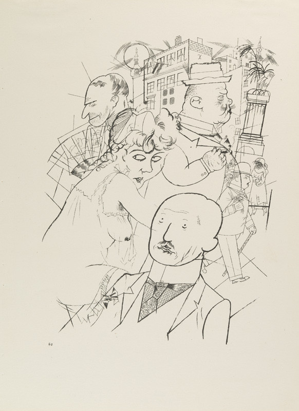 George Grosz - engraver, Malik Verlag Berlin - publisher - From the cycle „Ecce homo“ - 40. Dr. Huelsenbeck at the End of his Road