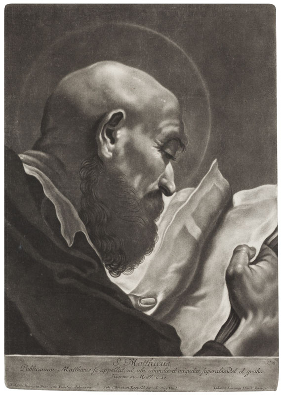 Johann Lorenz Haid - engraver, Giovanni Battista Piazzetta - draughtsman - St Matthew