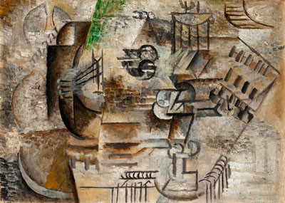 Pablo Picasso - Mandolína a sklenice pernodu
