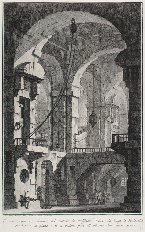 Giovanni Battista Piranesi - rytec - Temné vězení (Carcere Oscura), z alba Prima Parte