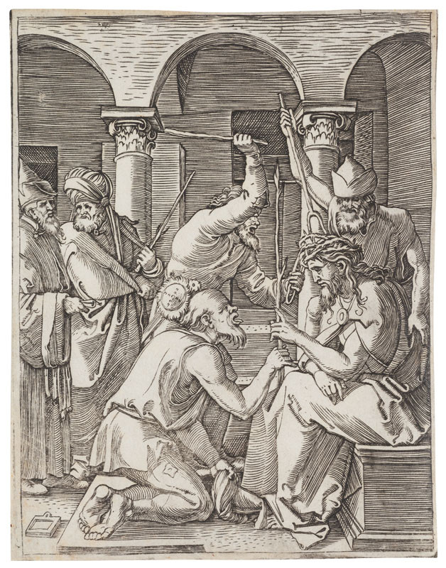 Marcantonio Raimondi - rytec, Albrecht Dürer - inventor - Korunování Krista trnovou korunou
