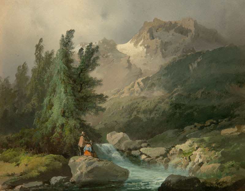 Josef Navrátil - By an Alpine Brook
