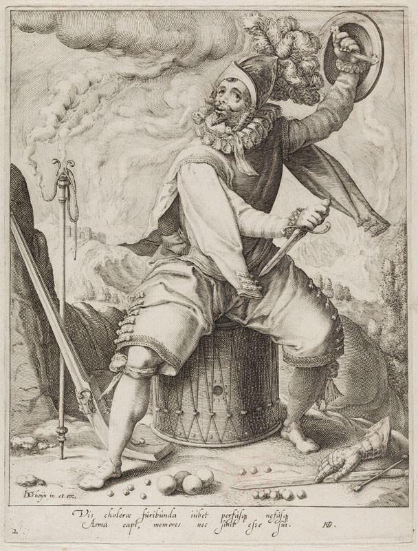Jacques de Gheyn II. - rytec, Jacques de Gheyn II. - inventor (tvůrce předlohy) - Cholerik (Oheň), list z cyklu Čtyři temperamenty