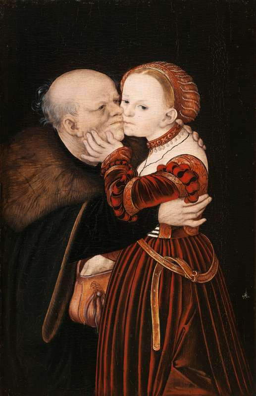 Lucas Cranach st. - Nerovná láska (Starý pošetilec)