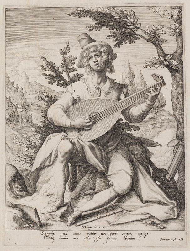 Jacques de Gheyn II. - rytec, Jacques de Gheyn II. - inventor (tvůrce předlohy) - Sangvinik (Země), z cyklu Čtyři temperamenty