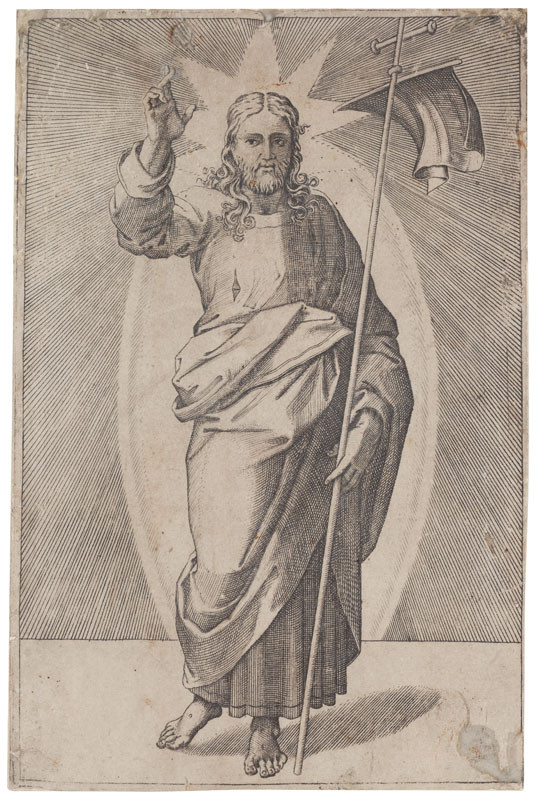 Marcantonio Raimondi - engraver, Raffael - inventor - Christ the Saviour