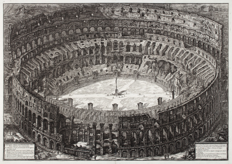 Giovanni Battista Piranesi - rytec - Koloseum, z cyklu Vedute di Roma