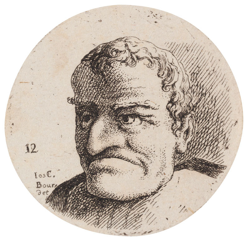 Josef Karel Burde - engraver - Cycle of Caricature Heads (Ein duzend Schönheiten), 12.