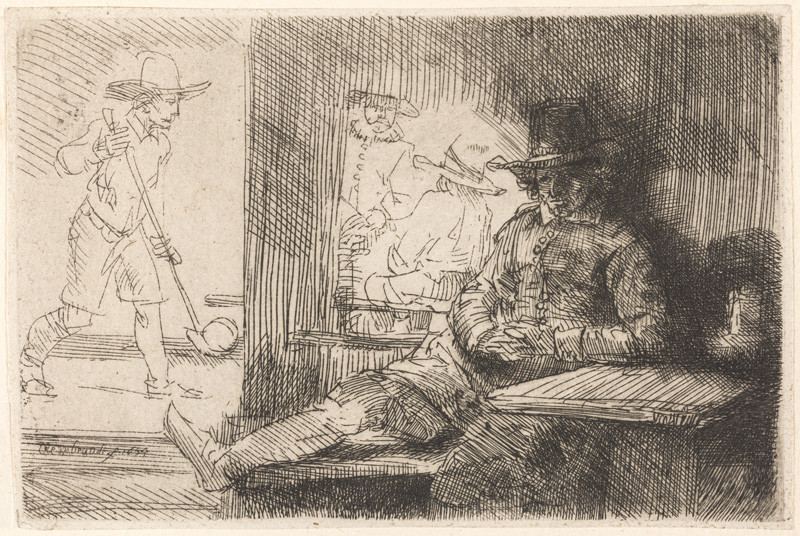 Rembrandt Harmenszoon van Rijn - Hráč koulené (Het klosbaantje)