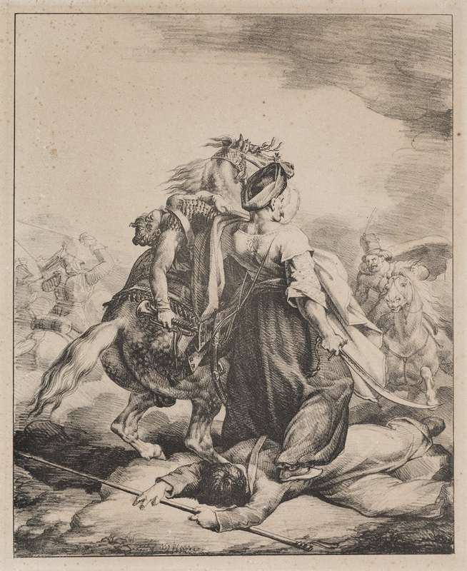 Théodore Géricault - Mameluk bránící trubače proti kozákovi