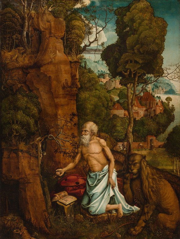 Hans Dürer - Kající se sv. Jeroným v krajině