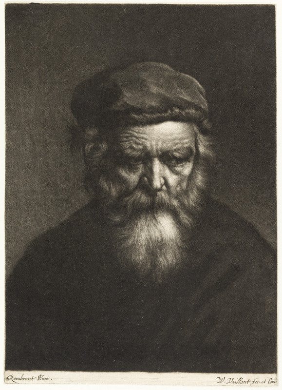 Wallerant Vaillant - engraver, Rembrandt - inventor (?) - Head of an Old Man